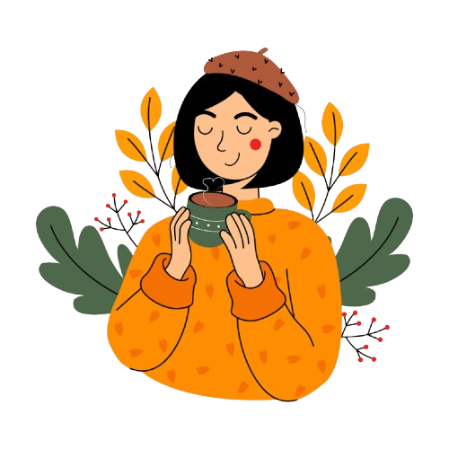 illustration femme qui boit une boisson chaude
